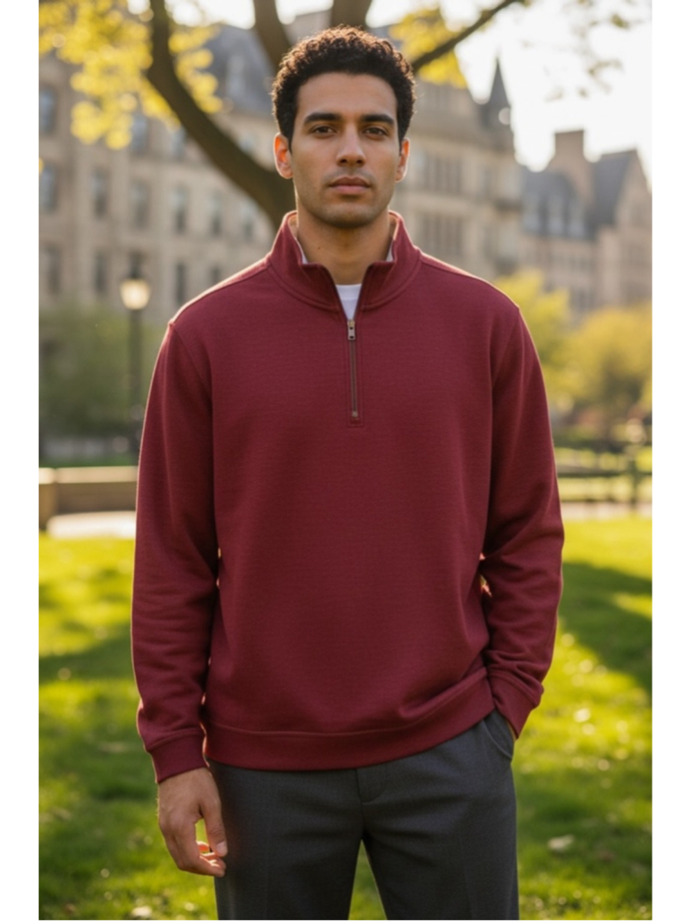 Mens Walter Hagen perfect 11 golf 1/4 zip raspberry size small